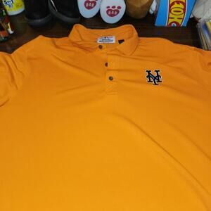 Mens Sz X-Large XL Cutter & Buck New York Mets Polo Shirt  Orange Golf